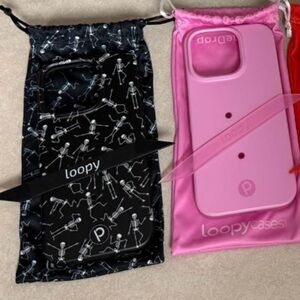 Loopy Case bundle - Skeleton, and pink case 16 pro righty  like new